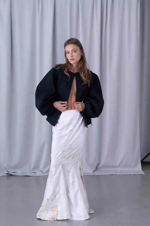 LONG GODET SKIRT - HAND DYED