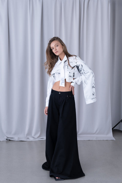 SAINT CROPPED SHIRT - HAND PAINTED