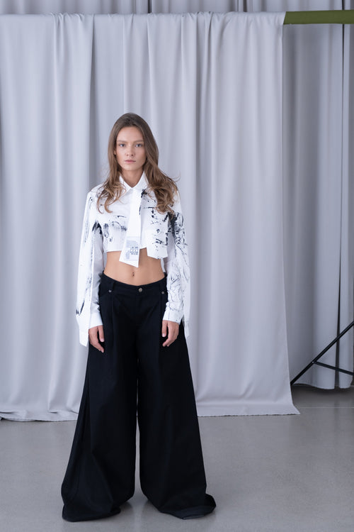 SAINT CROPPED SHIRT - HAND PAINTED
