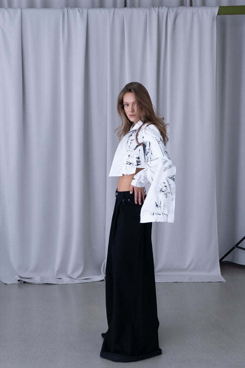 SAINT CROPPED SHIRT - HAND PAINTED