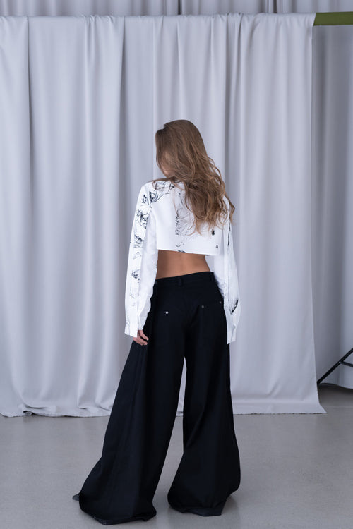 SAINT CROPPED SHIRT - HAND PAINTED