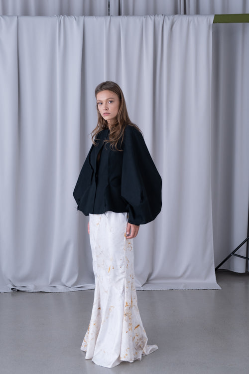 LONG GODET SKIRT - HAND DYED