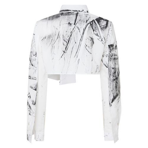 SAINT CROPPED SHIRT - HAND PAINTED