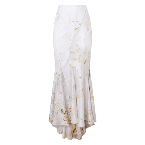 LONG GODET SKIRT - HAND DYED