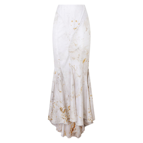 LONG GODET SKIRT - HAND DYED