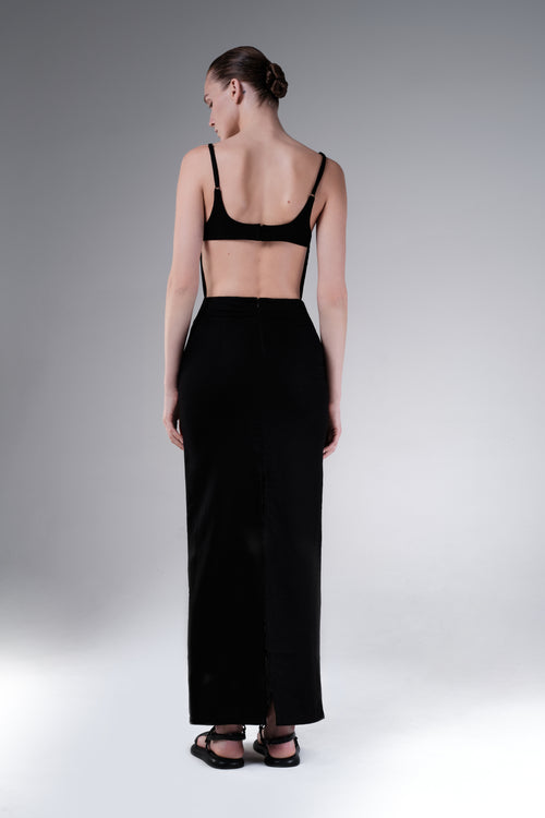 BACKLESS LINEN DRESS