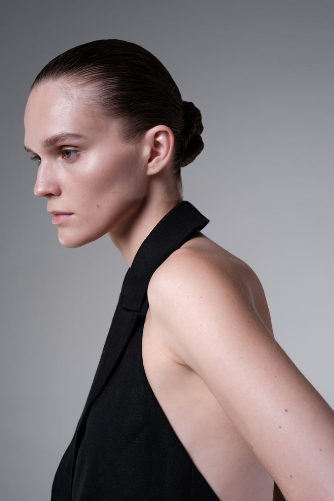 LINEN HALTER VEST