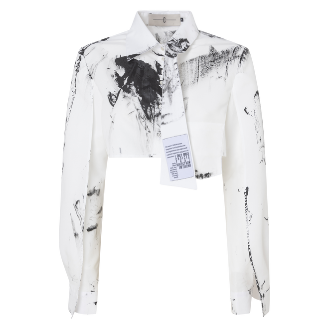 SAINT CROPPED SHIRT - HAND PAINTED
