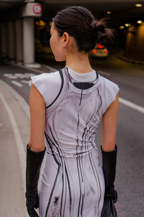 PRINT DRESS BACK