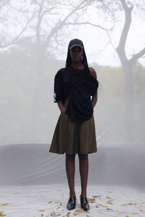 DRILL FLARED SHORTS